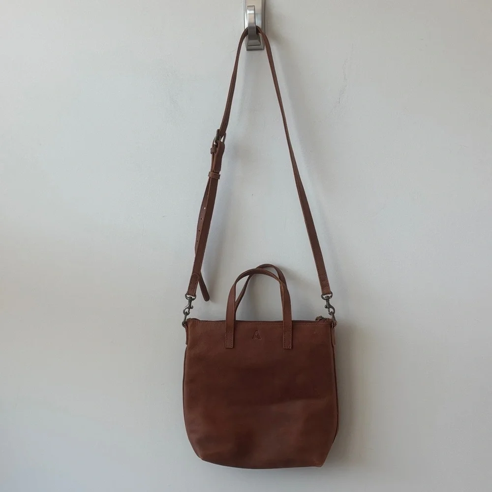 Able Handmade Brown Leather Crossbody Bag - Picture 3 of 10